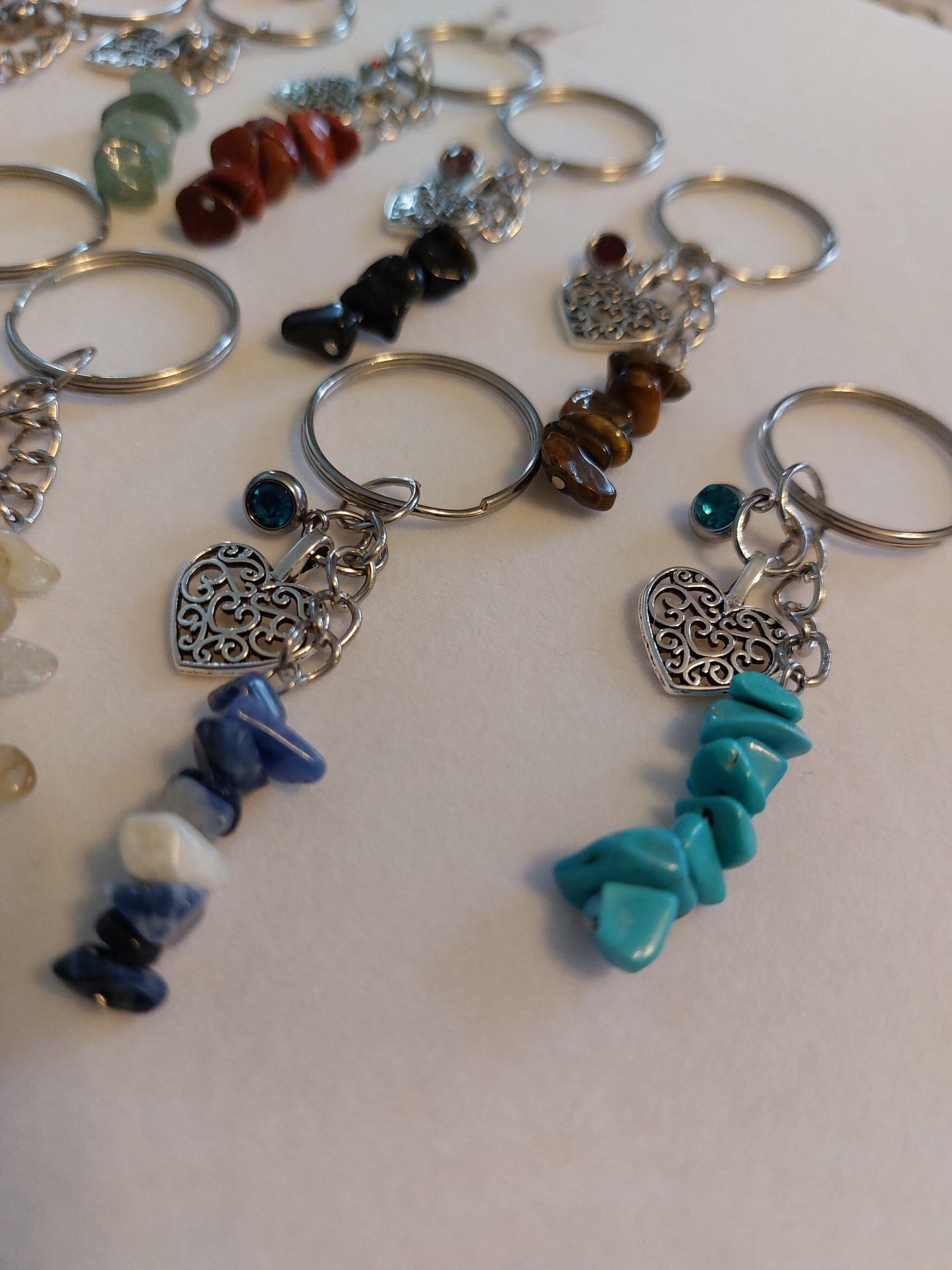 Porte clefs pierres naturelles