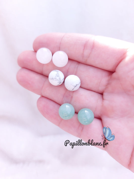 Boucles d'oreilles Bille de pierre