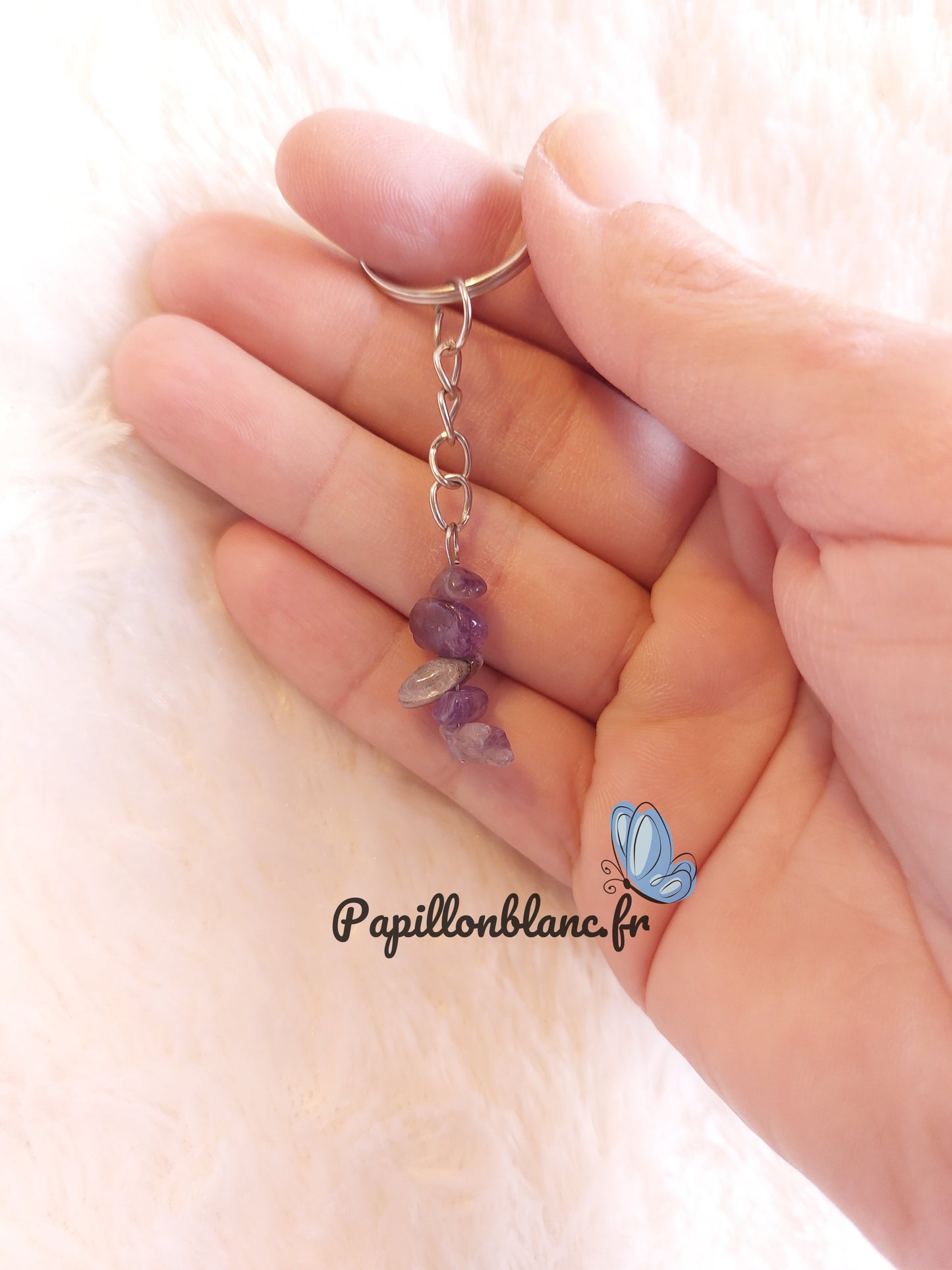 Porte clefs pierres naturelles