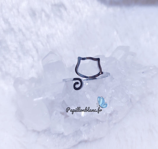 Bague Chat Argenté