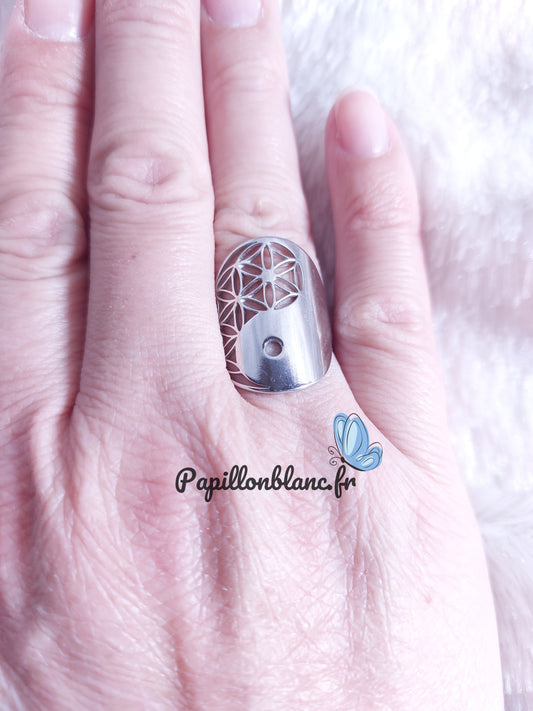 Bague Fleur de vie / Yin Yang
