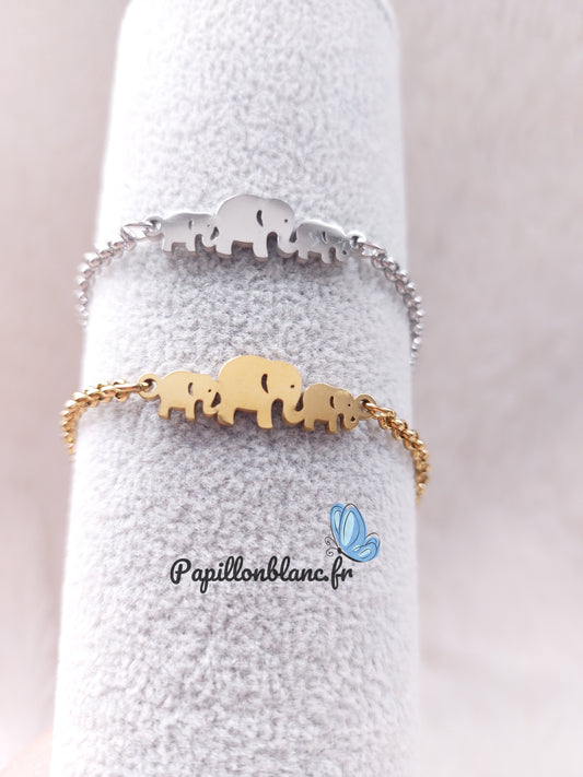 Bracelet Trio d'éléphants