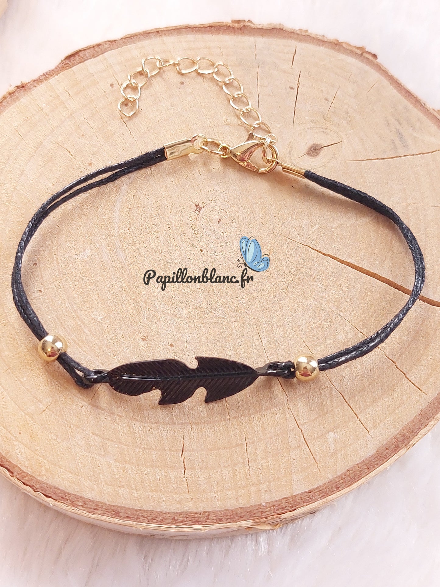 Bracelet Plume noire