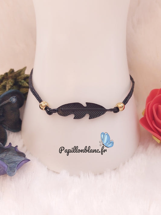 Bracelet Plume noire