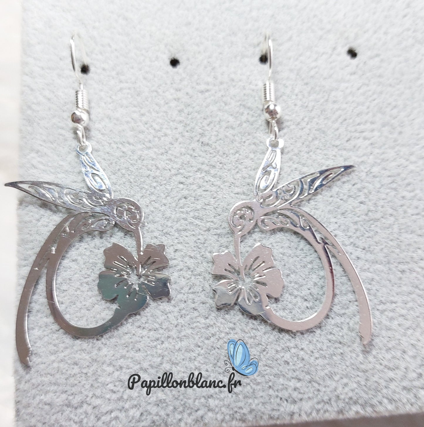 Boucle d'oreilles Colibri coloré