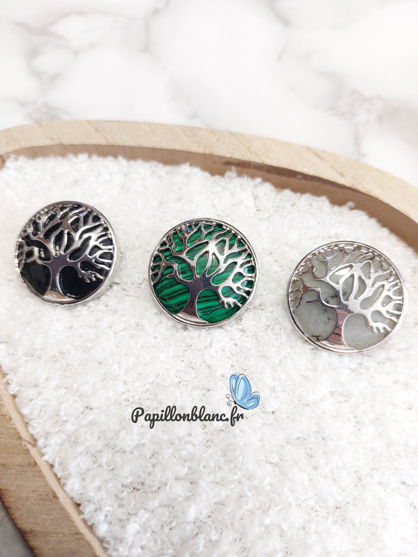 Broche Pierre et Arbre de Vie