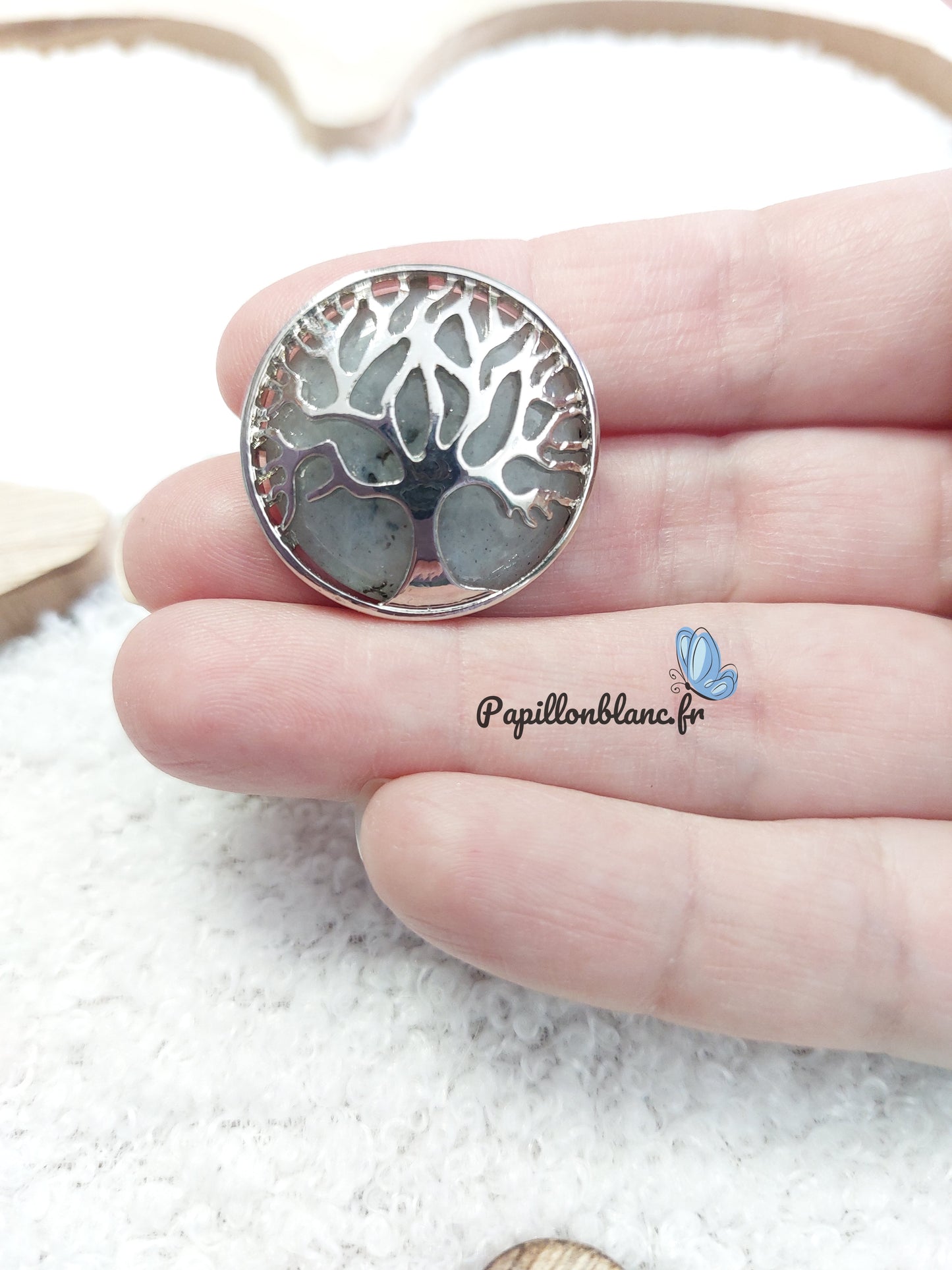 Broche Pierre et Arbre de Vie