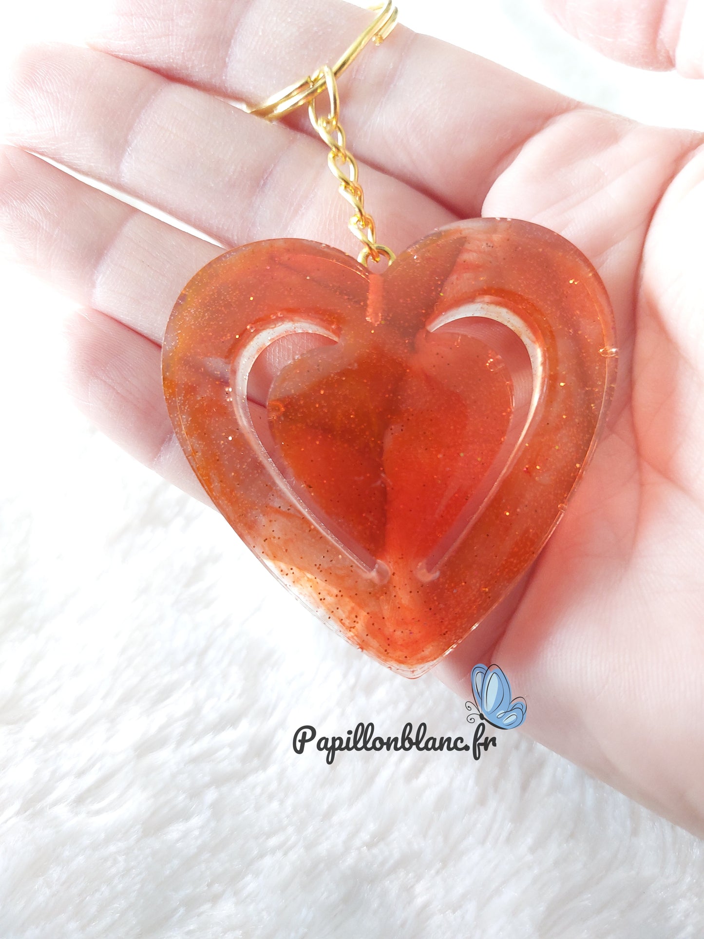 Porte clefs Coeur Résine