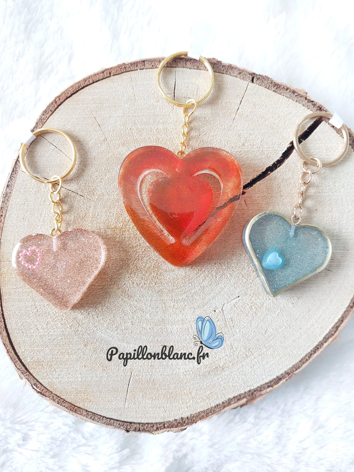Porte clefs Coeur Résine