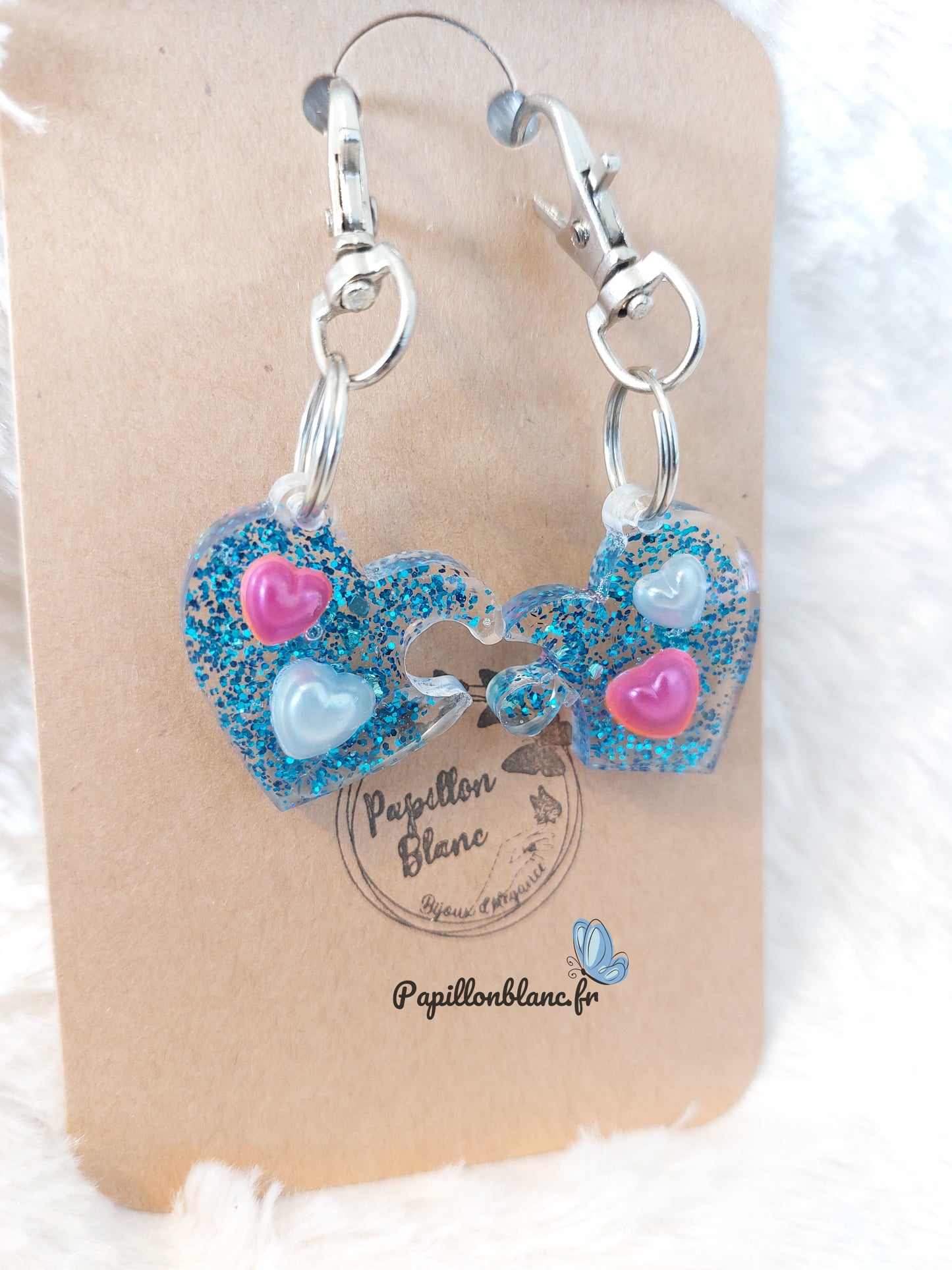 Porte Clefs Duo résine personnalisable