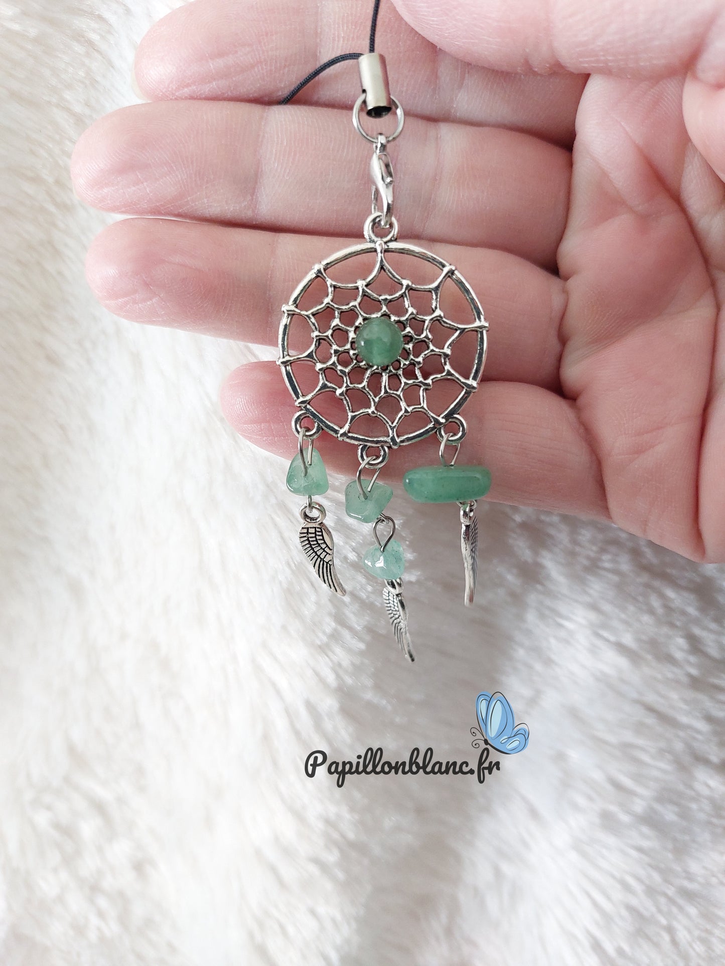 Porte Clefs Attrape rêves et Pierre naturelle