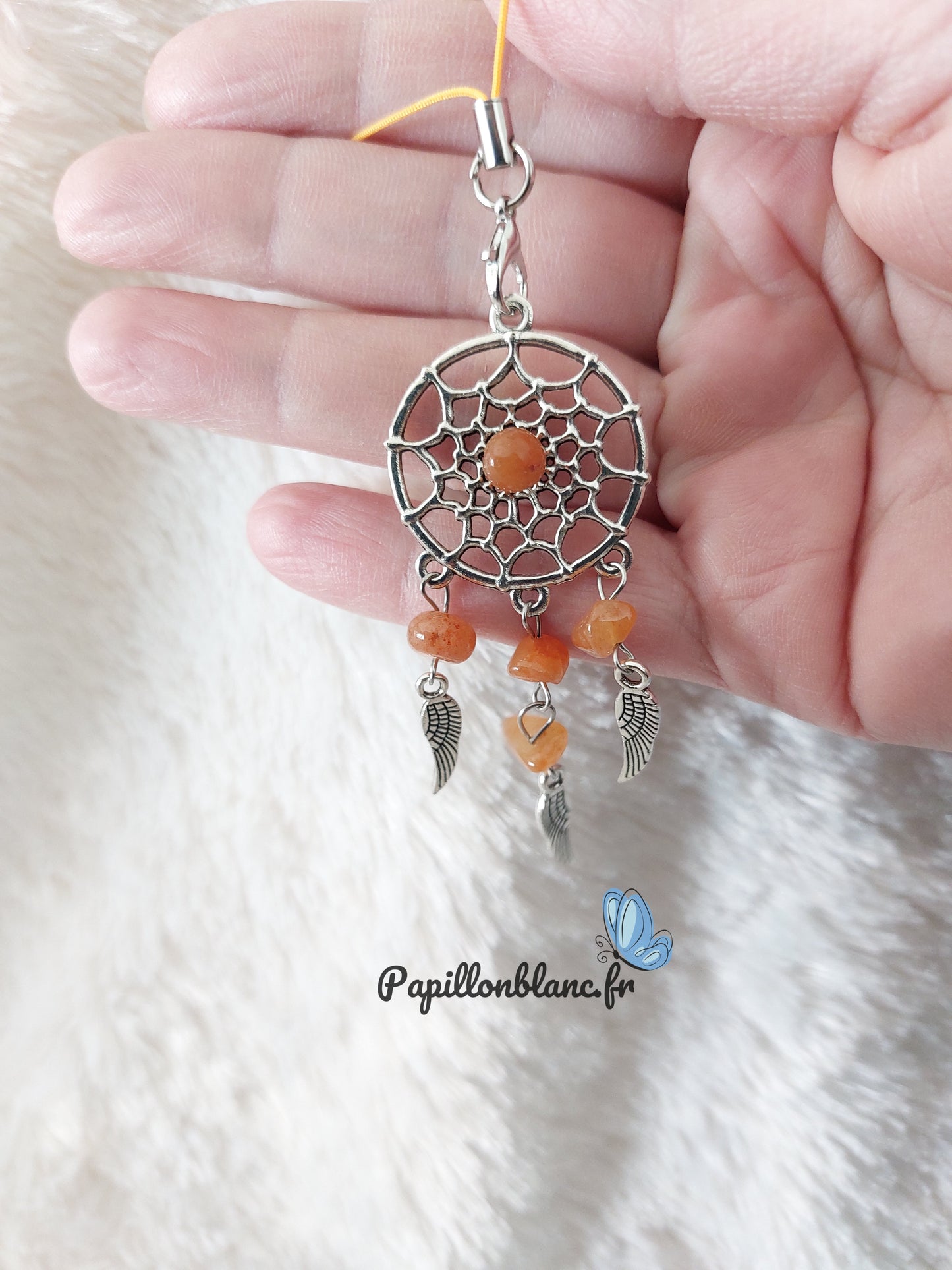 Porte Clefs Attrape rêves et Pierre naturelle