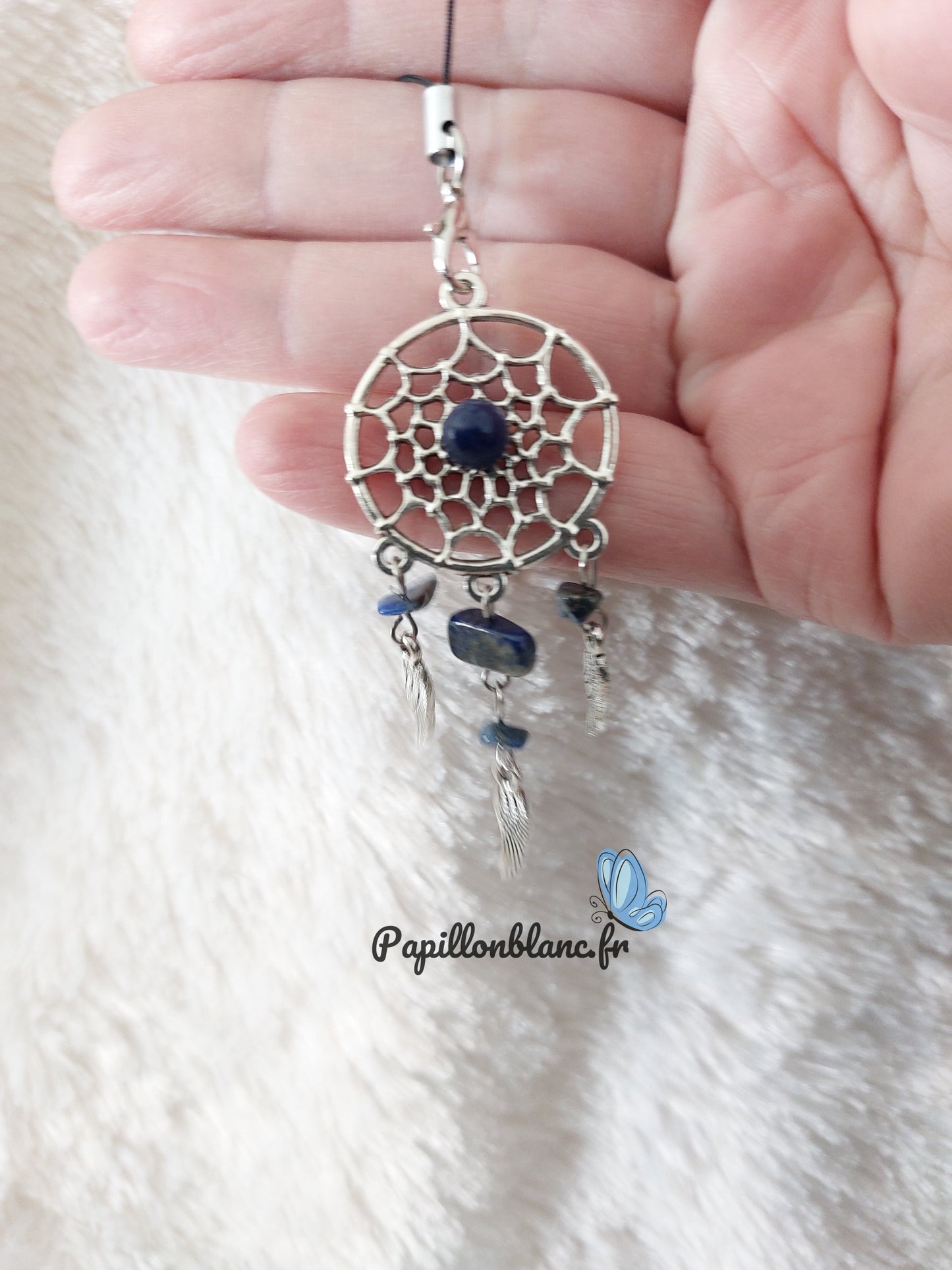 Porte Clefs Attrape rêves et Pierre naturelle