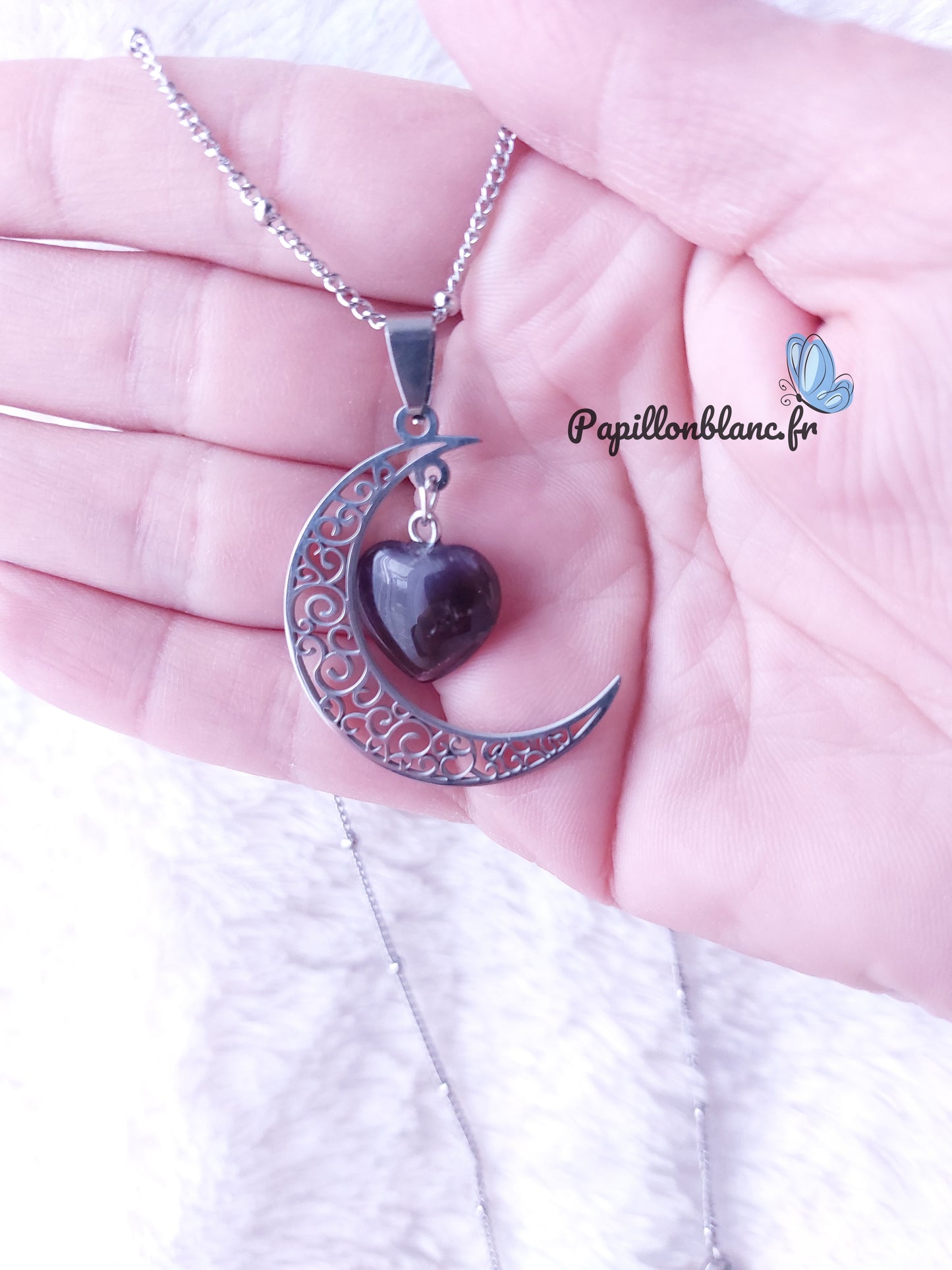 Collier Lune d'Améthyste