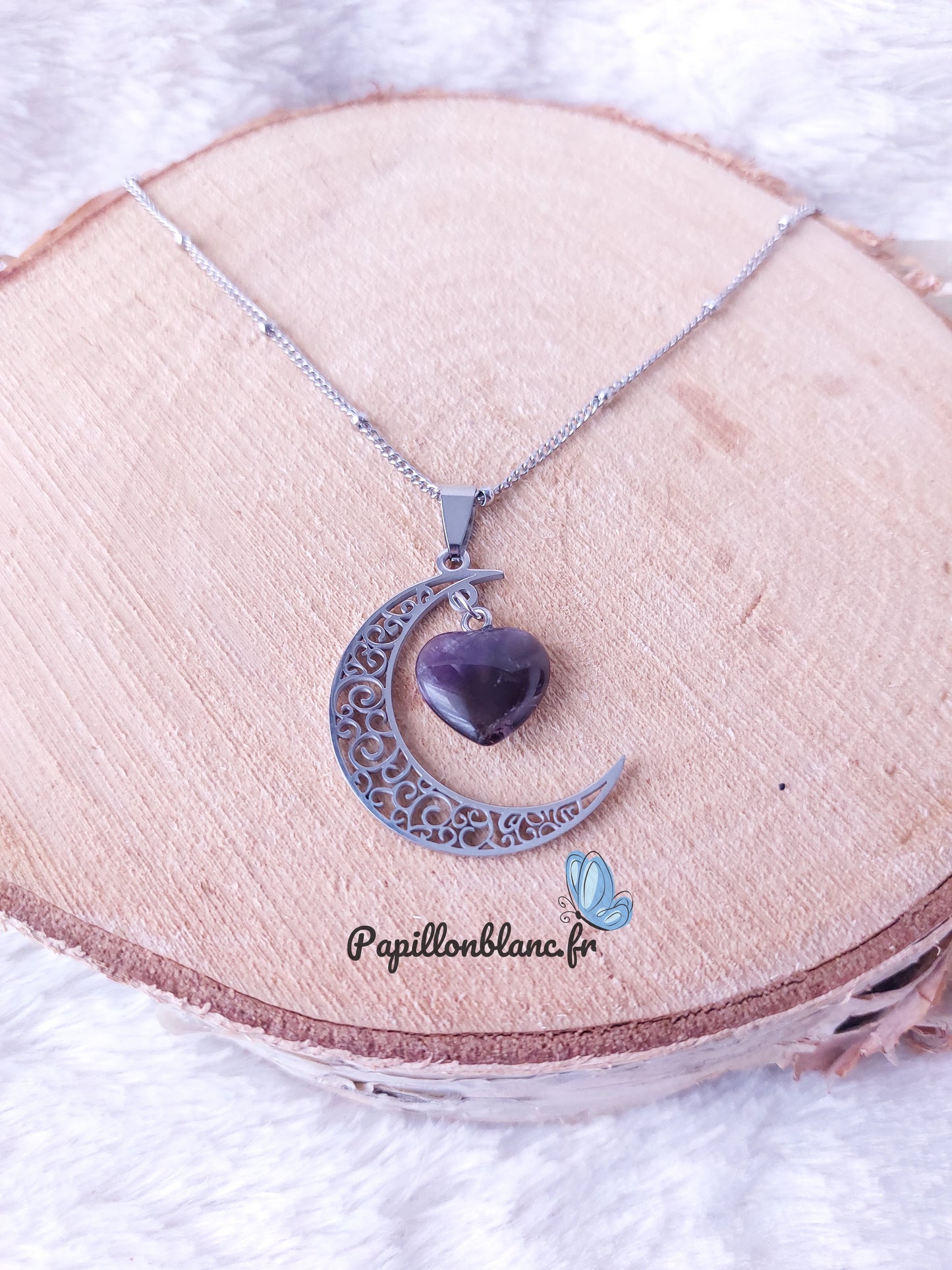 Collier Lune d'Améthyste