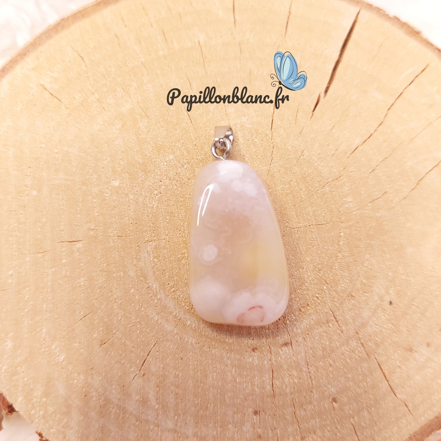 Pendentif Agate Fleur de Cerisier