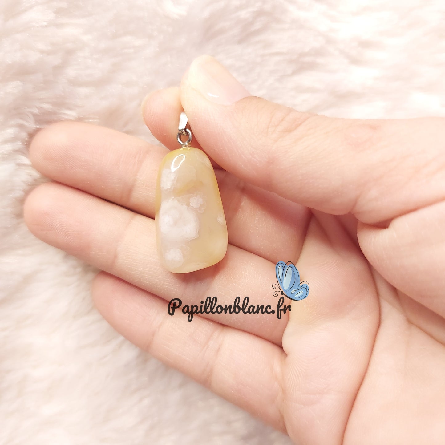 Pendentif Agate Fleur de Cerisier