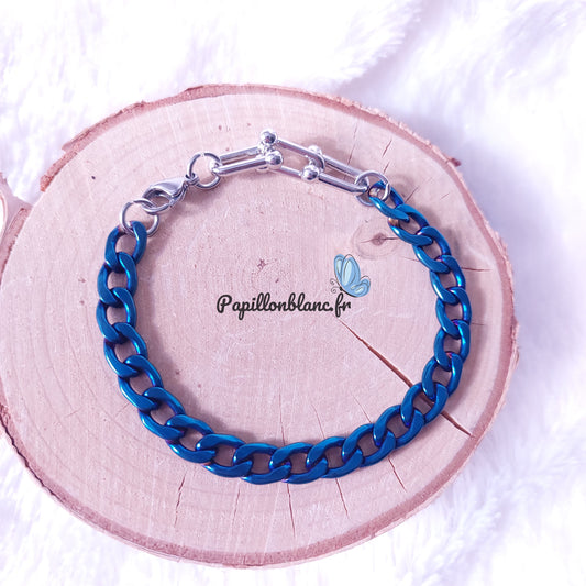 Bracelet maille bleue
