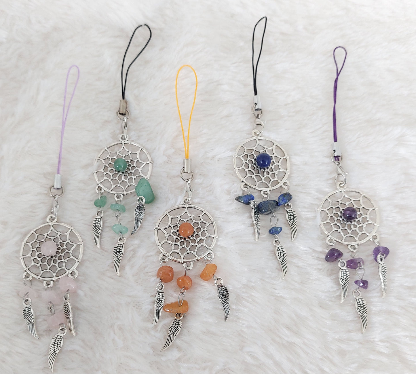 Porte Clefs Attrape rêves et Pierre naturelle