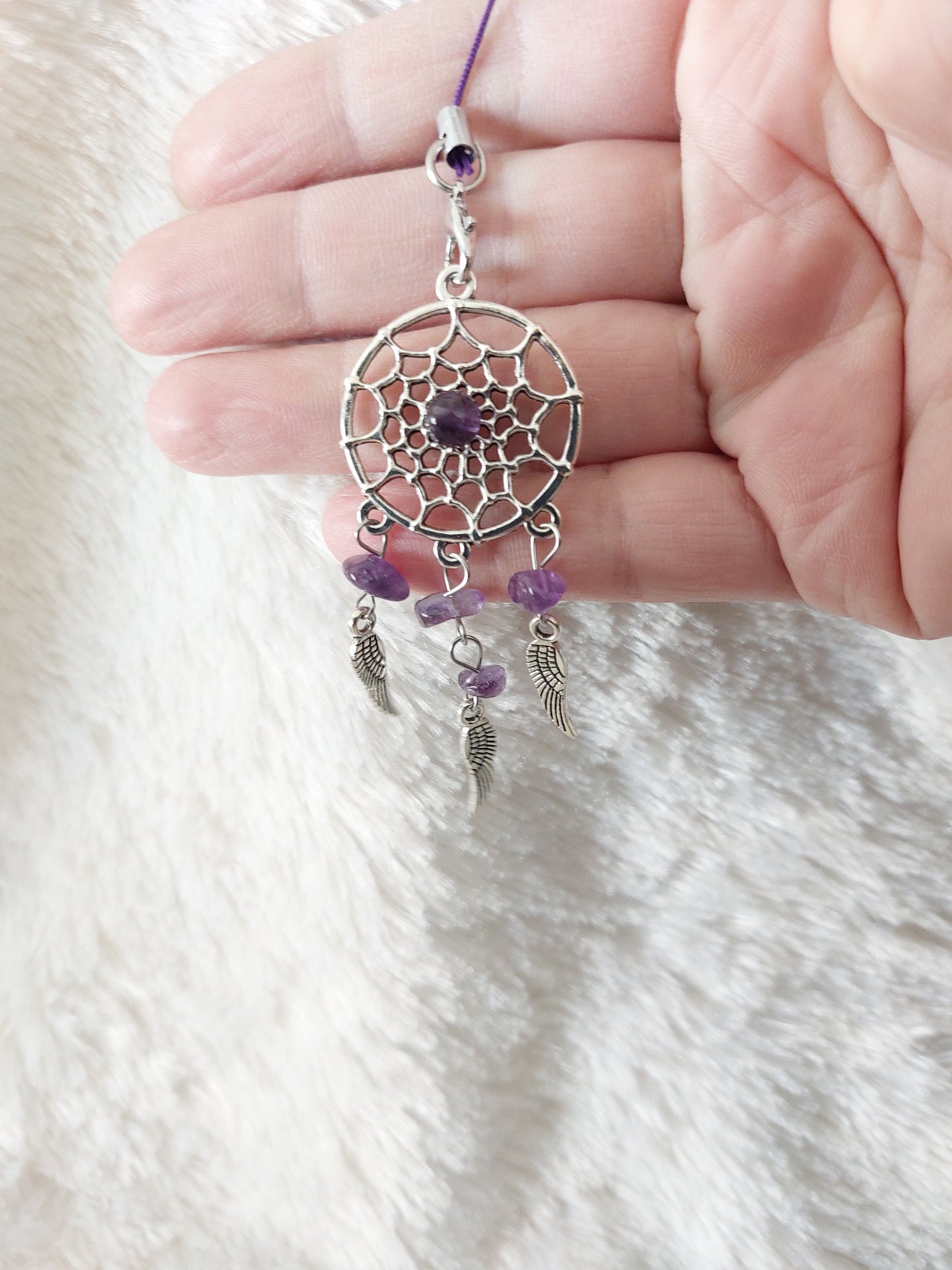 Porte Clefs Attrape rêves et Pierre naturelle