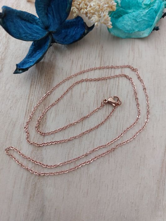 Chaine collier Rose Doré 50 cm