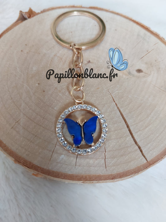 Porte clefs Papillon Bleu Azur