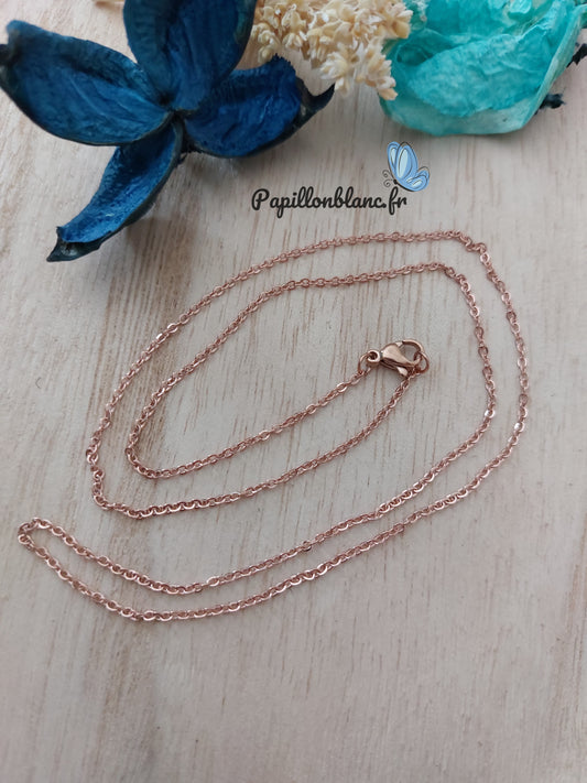 Chaine Collier Rose dorée 55cm