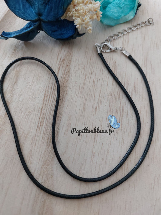 Chaine Collier nylon noir 50cm