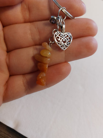 Porte clefs pierres naturelles