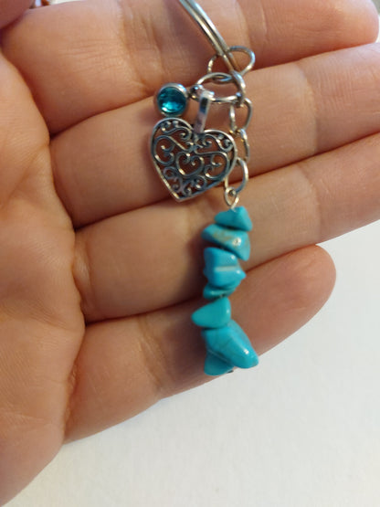 Porte clefs pierres naturelles