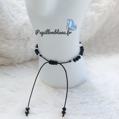 Bracelet Œil Bleu perles noires