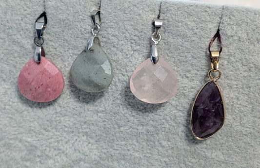 Pendentif  Pierre Naturelle facettée