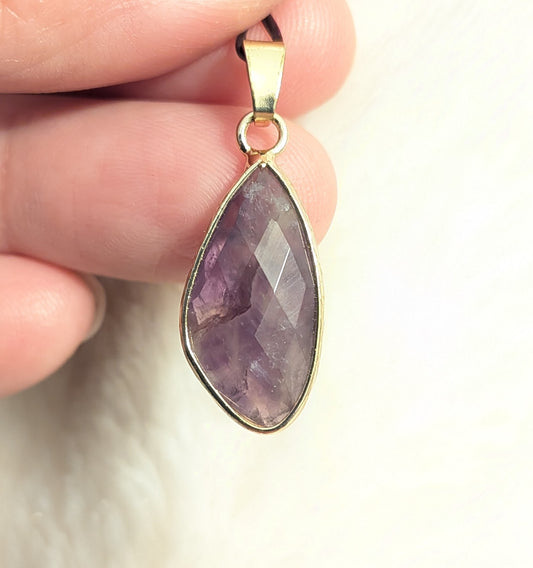 Pendentif  Pierre Naturelle facettée